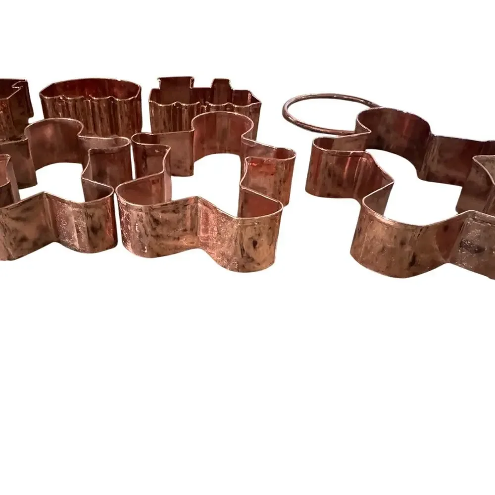 Copper Colored‎ Cookie Cutters Varied Sizes of Gingerbread men, Flower and Train